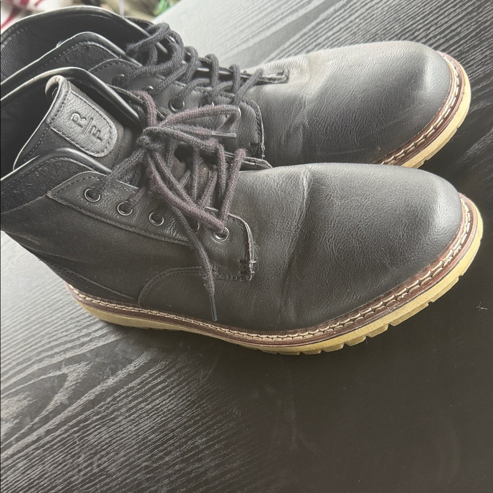 Black Leather Men's Boots
